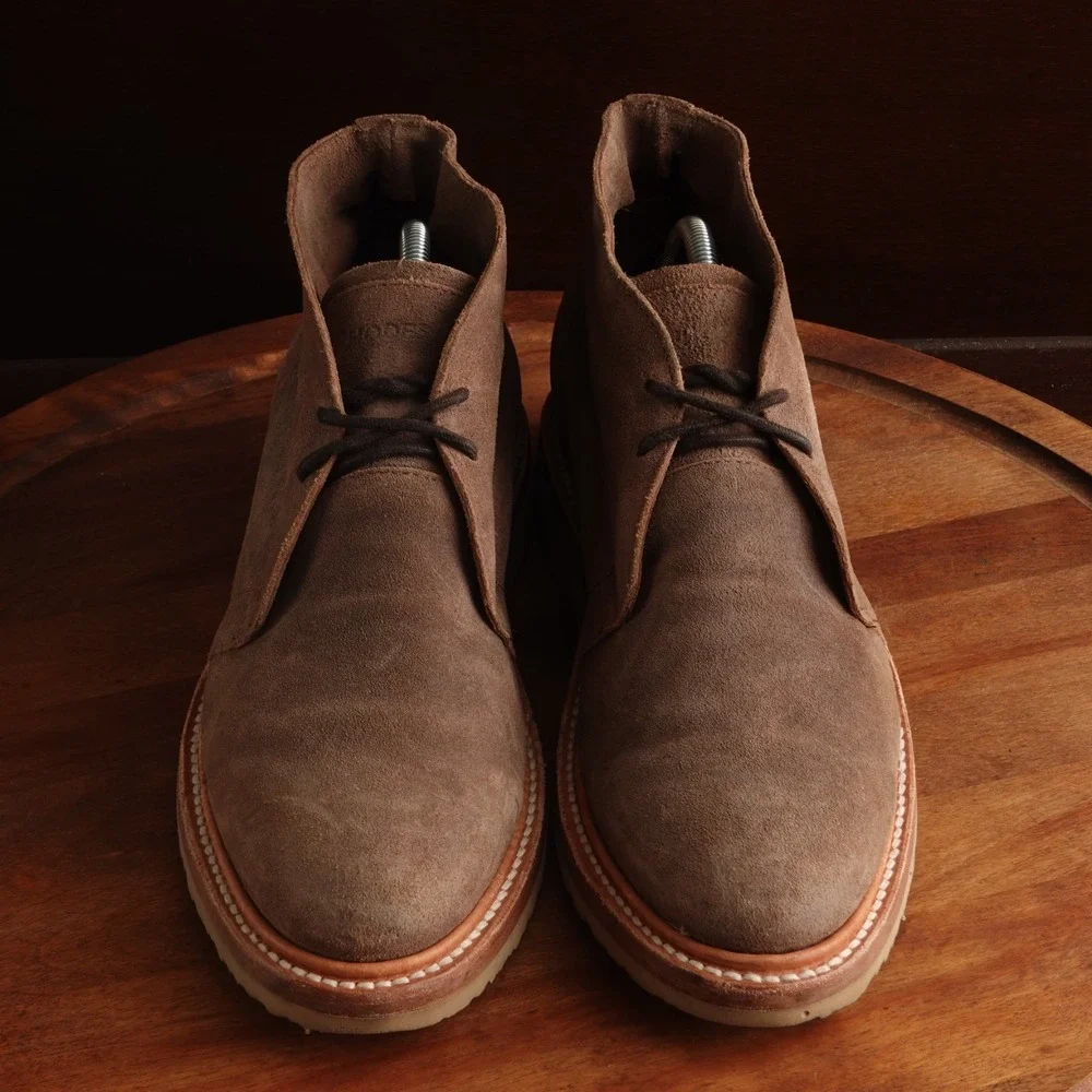 Rhodes Boots Men SZ 10.5 Brown Chukka Wedge Suede Heritage Classic Comfort Ankle